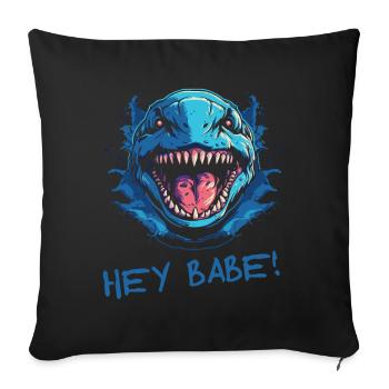Wütende Lustige Schildkröte, Hey Babes! - Sofakissenbezug 45 x 45 cm - Schwarz - Vorne
