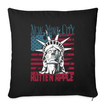 Steampunk NY City Spoiled Apple USA US Flag - Sofa pillowcase 17,3'' x 17,3'' (45 x 45 cm) - black - Front