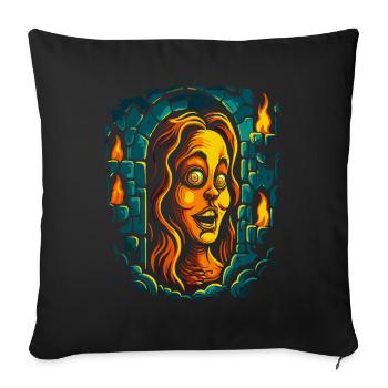 The horrors of the horror woman in the dungeon - Sofa pillowcase 17,3'' x 17,3'' (45 x 45 cm) - black - Front