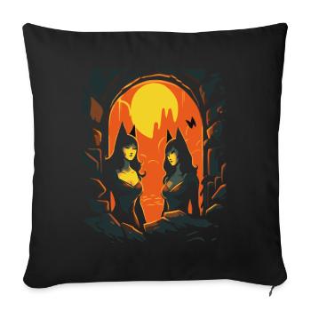 Anime Cats Girl in the dungeon of the underworld - Sofa pillowcase 17,3'' x 17,3'' (45 x 45 cm) - black - Front