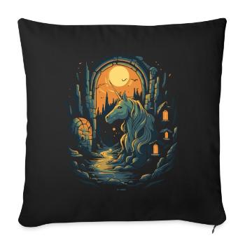 Dark Night Unicorn - Sofa pillowcase 17,3'' x 17,3'' (45 x 45 cm) - black - Front