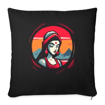 Oriental Princess - Sofa pillowcase 17,3'' x 17,3'' (45 x 45 cm) - black - Front