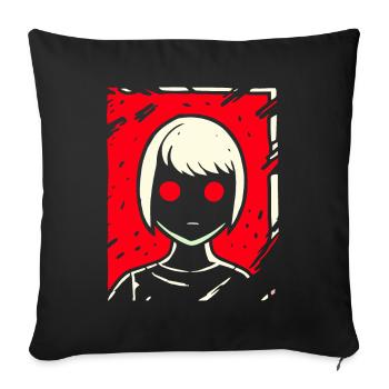 Cartoon Anime Manga Dark Girl - Sofa pillowcase 17,3'' x 17,3'' (45 x 45 cm) - black - Front