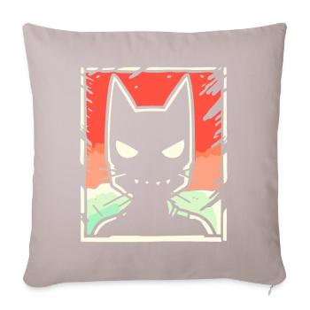 Chat de l’ombre de dessin animé - Housse de coussin décorative 45 x 45 cm - taupe clair - Devant