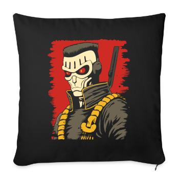 Cartoon Cyborg Roboter - Sofakissenbezug 45 x 45 cm - Schwarz - Vorne