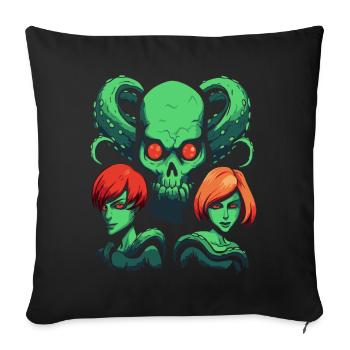 Cartoon Friends of the Octopus - Sofa pillowcase 17,3'' x 17,3'' (45 x 45 cm) - black - Front