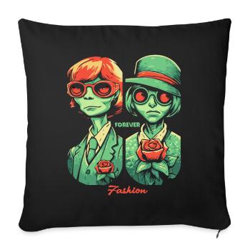 Dessin animé, Forever Créateur de mode - Housse de coussin décorative 45 x 45 cm - noir - Devant
