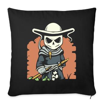 Cartoon Anime Manga Grim Reaper Samurai - Sofa pillowcase 17,3'' x 17,3'' (45 x 45 cm) - black - Front