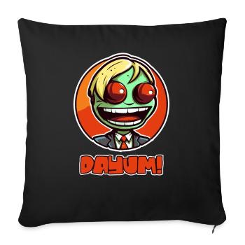 Cartoon Frog Man, Yeux Sortants, - Housse de coussin décorative 45 x 45 cm - noir - Devant