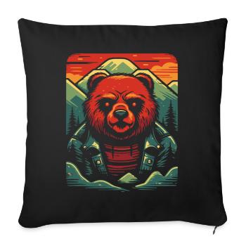 Bears Nature with Bear - Sofa pillowcase 17,3'' x 17,3'' (45 x 45 cm) - black - Front