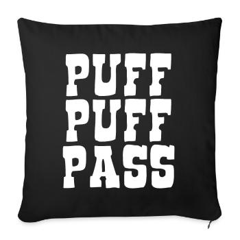 Puff Puff Pass - Règles de fumeur pour les débutants - Housse de coussin décorative 45 x 45 cm - noir - Devant