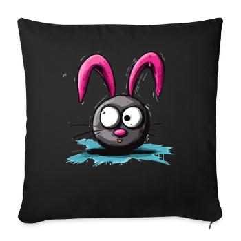Le lapin le plus étrange de tous les temps - Housse de coussin décorative 45 x 45 cm - noir - Devant