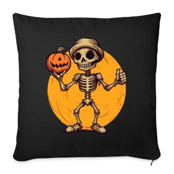 It's a skeleton pumpkin and Halloween - Sofa pillowcase 17,3'' x 17,3'' (45 x 45 cm) - black - Front