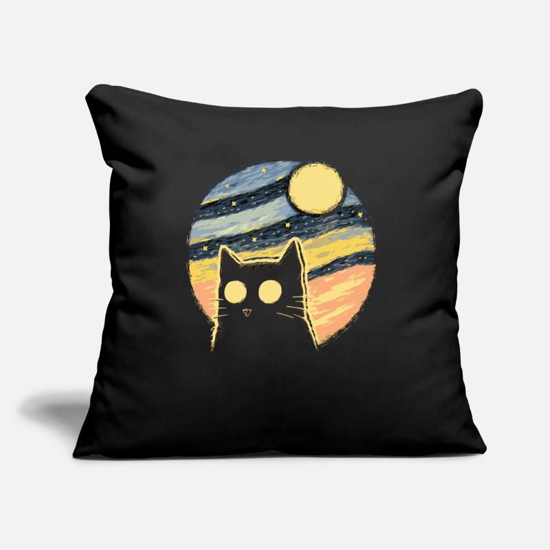 Starry Night Retro Cat Sofa pillowcase 17,3'' x 17,3'' (45 x 45 cm)