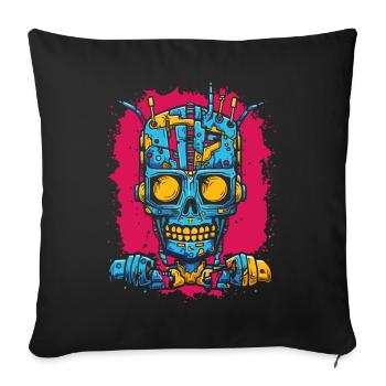 Robot Cyborg Zombie - Housse de coussin décorative 45 x 45 cm - noir - Devant