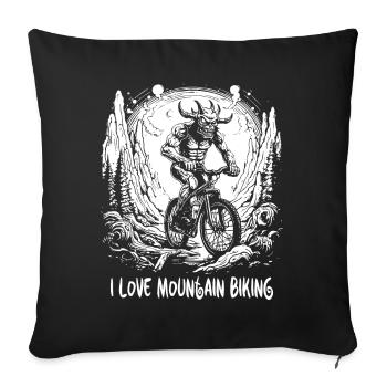 Demon Biker: I love mountain biking - Sofa pillowcase 17,3'' x 17,3'' (45 x 45 cm) - black - Front