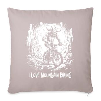 Demon Biker : J’adore le VTT - Housse de coussin décorative 45 x 45 cm - taupe clair - Devant