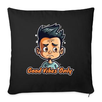 Que des ondes positives - Housse de coussin décorative 45 x 45 cm - noir - Devant