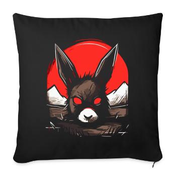 Japan, the red sun and a rabbit - Sofa pillowcase 17,3'' x 17,3'' (45 x 45 cm) - black - Front