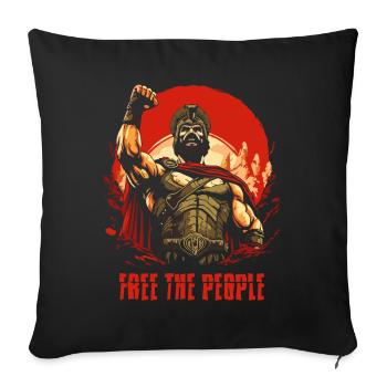 Libérez le peuple et luttez pour la liberté - Housse de coussin décorative 45 x 45 cm - noir - Devant