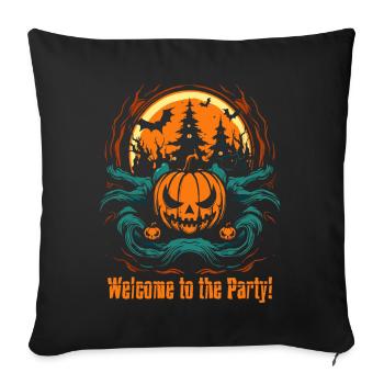 Welcome to the Party: Halloween Pumpkin - Sofa pillowcase 17,3'' x 17,3'' (45 x 45 cm) - black - Front