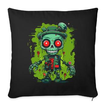 Slime et robots - Housse de coussin décorative 45 x 45 cm - noir - Devant