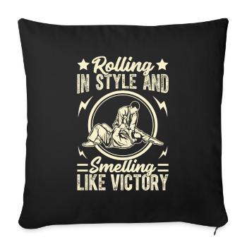 Rouler avec style et sentir la victoire - Housse de coussin décorative 45 x 45 cm - noir - Devant