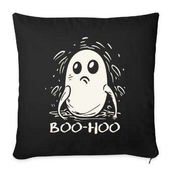 The Disappointed, Sad-Funny Little Ghost - Sofa pillowcase 17,3'' x 17,3'' (45 x 45 cm) - black - Front