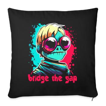 Cybernetic: Bridge between frog and human - Sofa pillowcase 17,3'' x 17,3'' (45 x 45 cm) - black - Front