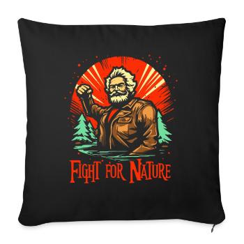 Fight for Nature: Nature Boy Raises Fist - Sofa pillowcase 17,3'' x 17,3'' (45 x 45 cm) - black - Front