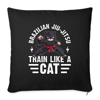Entraînez-vous comme un chat - Housse de coussin décorative 45 x 45 cm - noir - Devant