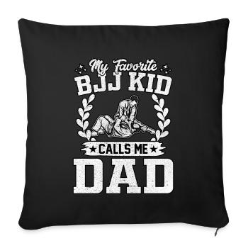 Mon BJJ Kid préféré m’appelle papa - Housse de coussin décorative 45 x 45 cm - noir - Devant