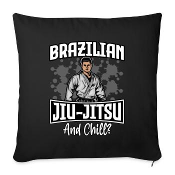 Jiu-Jitsu brésilien et chill - Housse de coussin décorative 45 x 45 cm - noir - Devant
