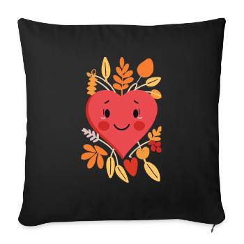 Autumn, Heart, I Love Autumn Gift - Sofa pillowcase 17,3'' x 17,3'' (45 x 45 cm) - black - Front