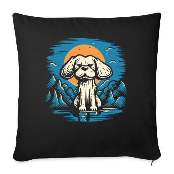 Kleiner trauriger Hund - Sofakissenbezug 45 x 45 cm - Schwarz - Vorne