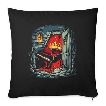 The Dungeon of Hell and a Piano - Sofa pillowcase 17,3'' x 17,3'' (45 x 45 cm) - black - Front