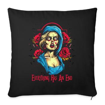 Everything has an end, roses and beauty - Sofa pillowcase 17,3'' x 17,3'' (45 x 45 cm) - black - Front
