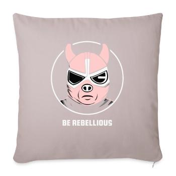 BE REBELLIOUS with Pigs Mask - Sofa pillowcase 17,3'' x 17,3'' (45 x 45 cm) - light taupe - Front