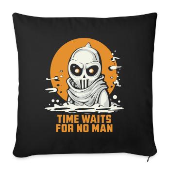 Time waits for no one, a ghost - Sofa pillowcase 17,3'' x 17,3'' (45 x 45 cm) - black - Front
