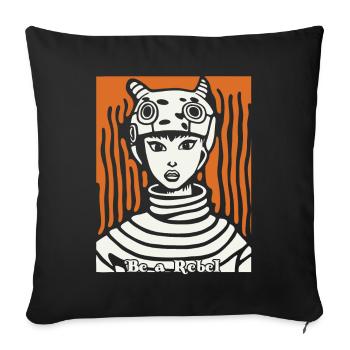 Be a rebel of art - Sofa pillowcase 17,3'' x 17,3'' (45 x 45 cm) - black - Front