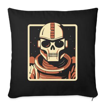 Robot astronaute crâne de l’espace extra-atmosphérique - Housse de coussin décorative 45 x 45 cm - noir - Devant