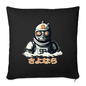 さよなら Leb wohl, ein sinkender Roboter - Sofakissenbezug 45 x 45 cm - Schwarz - Vorne