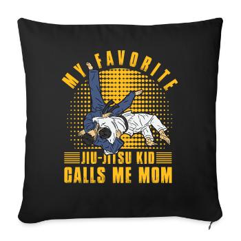 Mon Jiu-Jitsu Kid préféré m’appelle maman - Housse de coussin décorative 45 x 45 cm - noir - Devant