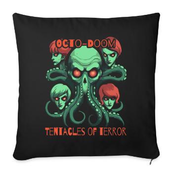 Tentacles of Terror: Octopus Skull - Sofa pillowcase 17,3'' x 17,3'' (45 x 45 cm) - black - Front
