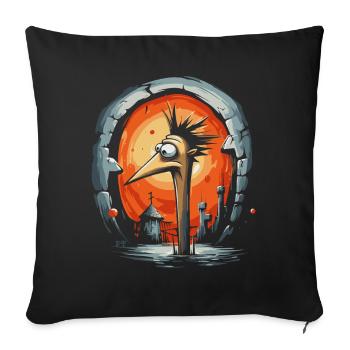 Weird Fantasy Dungeon Empire Bird - Sofa pillowcase 17,3'' x 17,3'' (45 x 45 cm) - black - Front