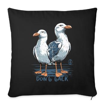 Ne parlez pas, mouettes - Housse de coussin décorative 45 x 45 cm - noir - Devant