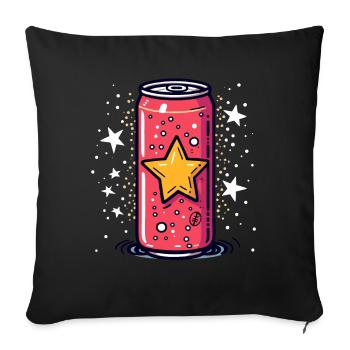 Une canette de boisson, la boisson énergisante Cartoon Pop - Housse de coussin décorative 45 x 45 cm - noir - Devant