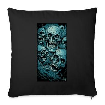Fear of the horror of zombie skulls - Sofa pillowcase 17,3'' x 17,3'' (45 x 45 cm) - black - Front