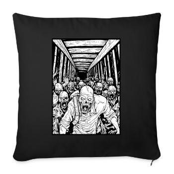 The Tunnel of the Horror Zombie Horde - Sofa pillowcase 17,3'' x 17,3'' (45 x 45 cm) - black - Front