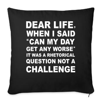 Drôle de papa qui dit - Housse de coussin décorative 45 x 45 cm - noir - Devant